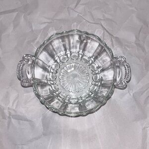 Vintage Anchor Hocking Old Cafe Clear Depression Glass Candy or Nut Dish